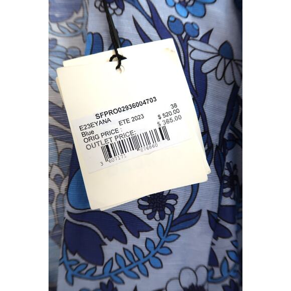 SANDRO PARIS Linen Blend Floral Tiered Mini Dress Net-A-Porter 38 6 M $520 - Picture 7 of 14